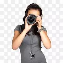 9-xceles汽车照相机摄影-年轻女子与数码相机