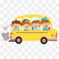 学生儿童学校剪贴画-校车