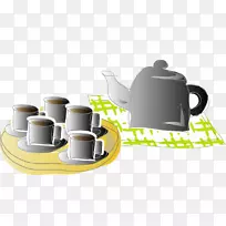 茶壶咖啡杯插图.茶壶