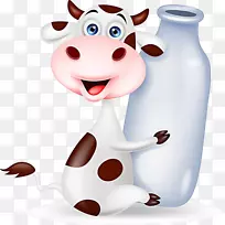 牛乳瓶卡通-奶牛