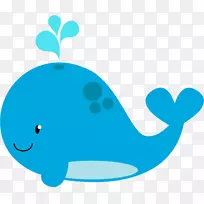 白鲸画蓝鲸剪贴画-可爱的小鲸鱼