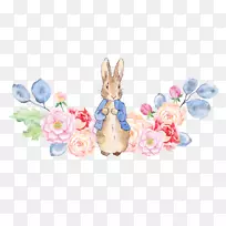 彼得·兔子剪贴画的故事-兔子和花
