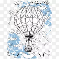 热气球图.蓝天热气球