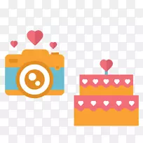 婚礼邀请图标-婚礼蛋糕摄像机