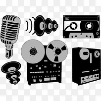 传声器卷-卷录音带录音紧凑型盒式录音带设备.扩音器