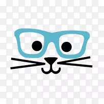 猫眼镜鼻蓝框猫鼻