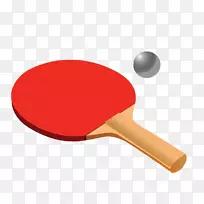 乒乓球球拍-红色乒乓球球拍