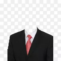 西服，正式服装，连衣裙，领带，黑色西装和红色领带