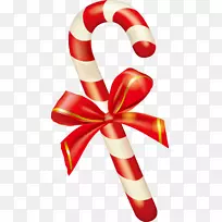 糖果手杖圣诞剪贴画-涂红圣诞糖果手杖