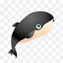 蓝鲸虎鲸剪贴画-黑鲨