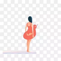 卡通插画-人们站在跳板上
