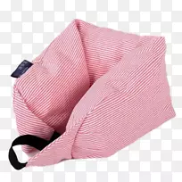 枕头充气图标-粉红色条纹u-枕头
