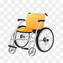 轮椅剪贴画-轮椅，病人，黄色轮椅