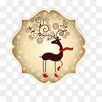 圣诞贺卡电子卡-免费圣诞驯鹿边境扣材料