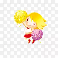 免费插图-幼儿园啦啦队