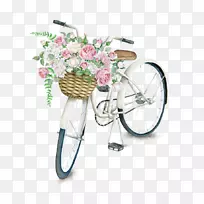 自行车篮餐巾花旧衣服-漂亮的自行车篮
