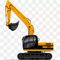 挖掘机重型设备建筑工程剪贴画挖掘机