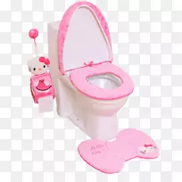 马桶座浴室-粉红色马桶