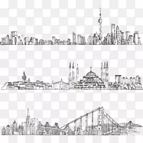 建筑素描-城市地标素描