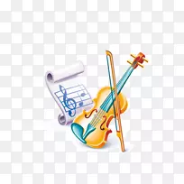 学校教育偶像-小提琴，音符