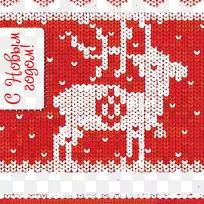 驯鹿十字绣编织-创造性编织红驯鹿