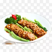 素食料理亚洲料理食谱油炸食品鲍鱼莲藕夹