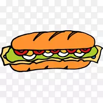 热狗汉堡快餐卡通剪贴画黄色卡通热狗
