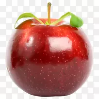 苹果摄影剪贴画-带叶子的红苹果