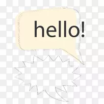 纸徽标文字插图-你好线对话框