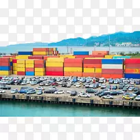 八统港摄影行业多式联运集装箱-海原货运码头
