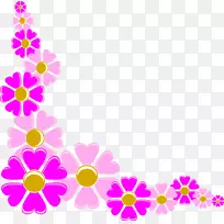 粉红花卉剪贴画.花边框架