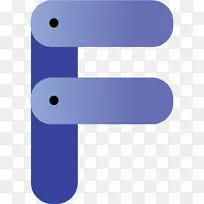 字母三维空间图标-彩色拼接f