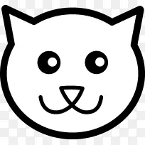 猫线艺术小猫剪贴画-简单的猫剪贴画