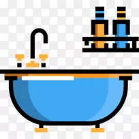 浴缸可伸缩图形浴室图标-浴缸