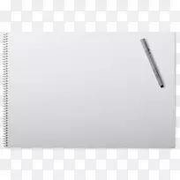 带笔的白色螺旋装订笔记本