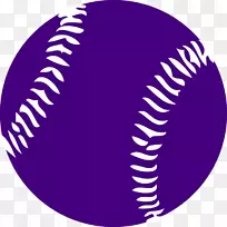 棒球棒垒球剪辑艺术.紫色垒球剪贴画