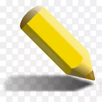 彩色铅笔黄色剪贴画-铅笔图片