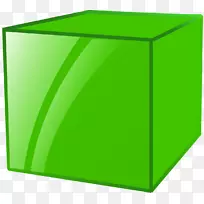 立方体形状绿色三维空间剪贴画-Buggi