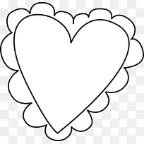 情人节数学作业表幼儿园学龄前-白色心脏剪贴画