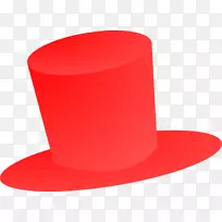 帽子红色圆柱顶帽剪贴件