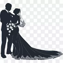 新郎婚礼邀请函剪贴画-婚礼情侣PNG透明图像