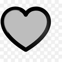 心黑白字体-灰色心脏剪贴画