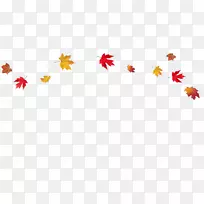 秋叶彩色剪贴画-透明秋叶边界PNG