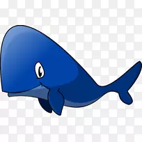 蓝鲸剪贴画-卡通鲸PNG