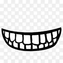 人类牙齿微笑嘴夹艺术-大微笑剪贴画