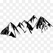 山水剪贴画-群山攀岩