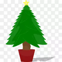 圣诞树剪贴画-钱树剪贴画