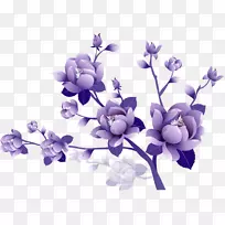 紫花剪贴画-大花剪贴画