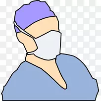 外科面罩医生护理夹艺术蒙面剪贴画