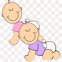 婴儿尿布剪贴画-双胞胎剪贴画